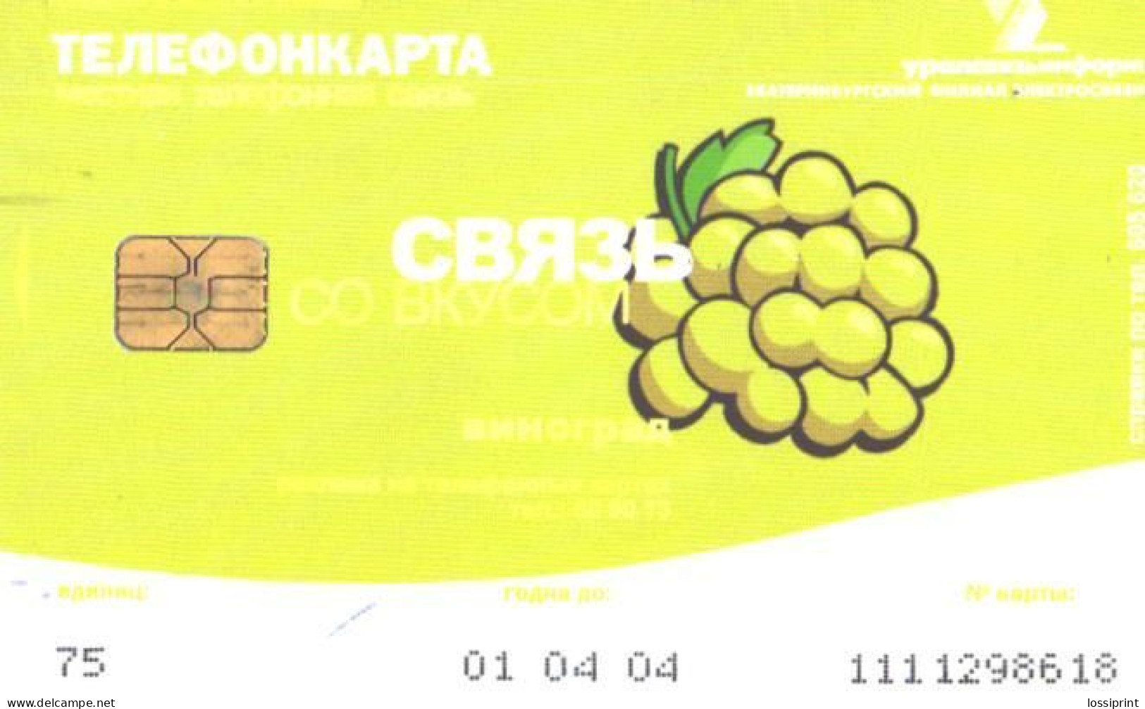 Russia:Used Phonecard, Uralsvjazinform, 75 Units, Grapes, 2004 - Russie