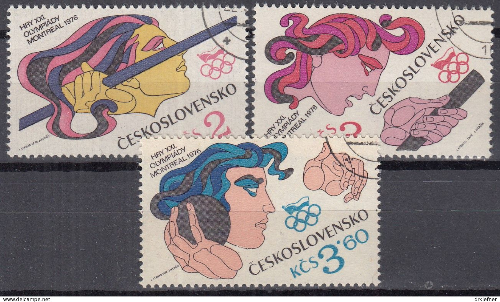 TSCHECHOSLOWAKEI  2308-2310, Gestempelt, Olympische Sommerspiele Montreal, 1976 - Used Stamps