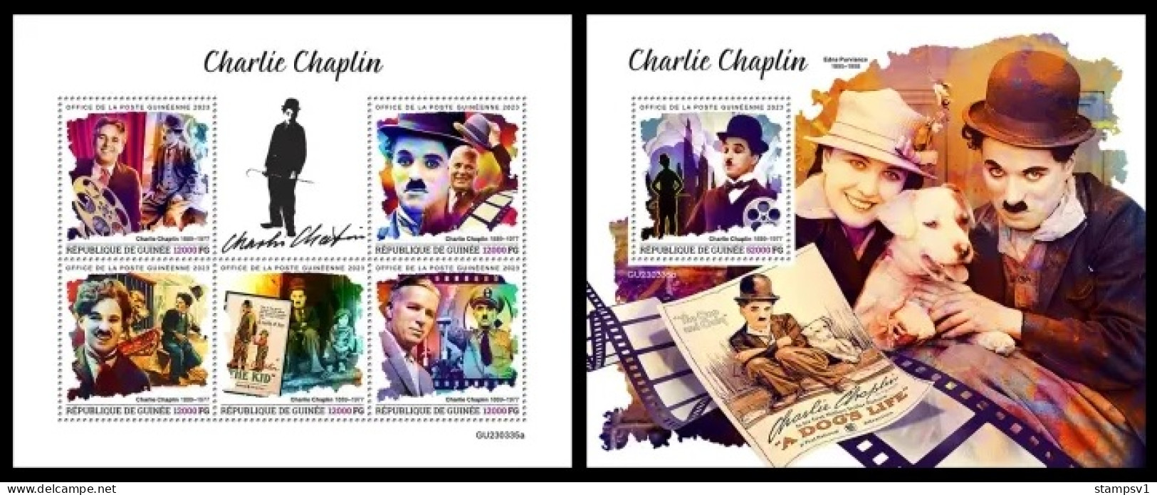 Guinea  2023 Charlie Chaplin. (335) OFFICIAL ISSUE - Cinema