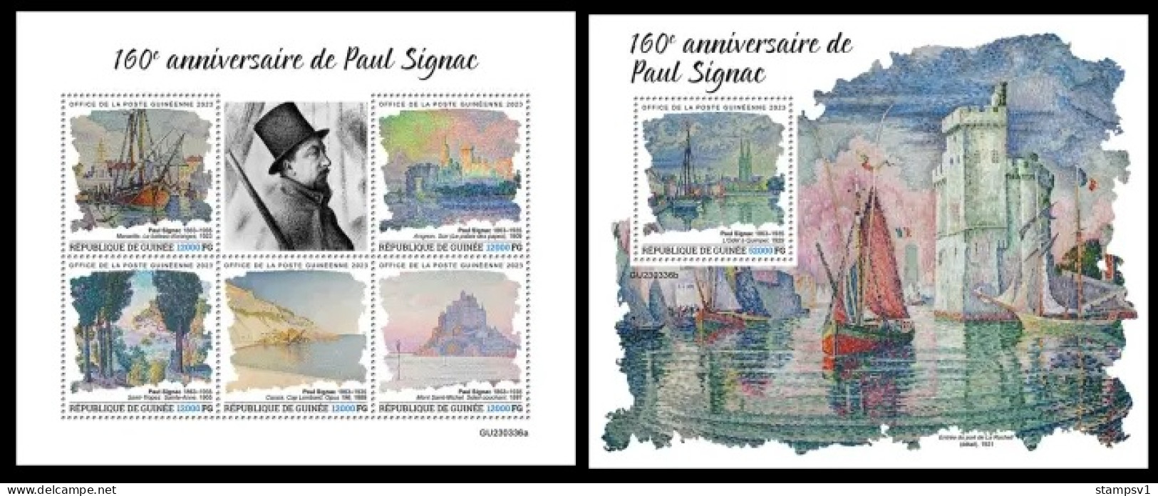 Guinea  2023 160th Anniversary Of Paul Signac. (336) OFFICIAL ISSUE - Impresionismo