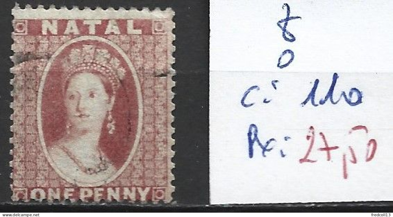 NATAL 8 Oblitéré Côte 110 € - Natal (1857-1909)