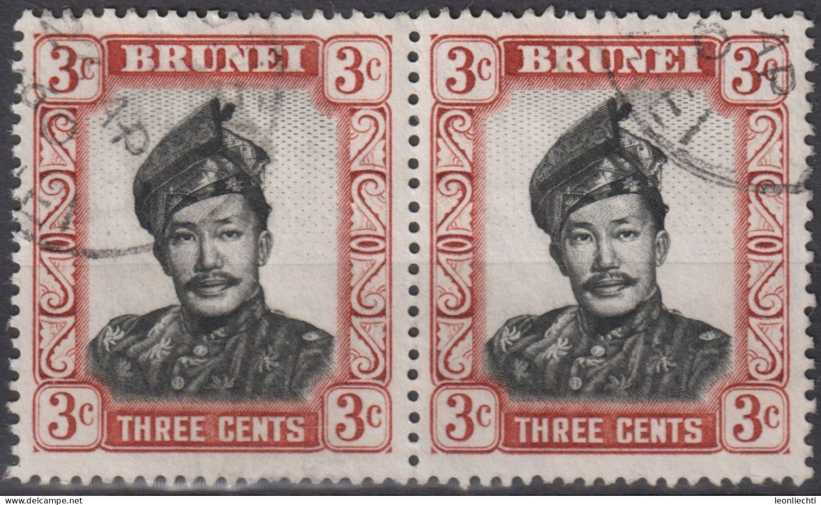 1964 Brunei ° Mi:BN 98v, Sn:BN 103, Yt:BN 103A, Sultan Omar Saifuddin & Water Village (Series II) (1964-74) - Brunei (...-1984)