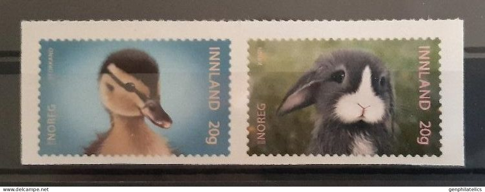 NORWAY 2023 FAUNA Animals. Pets DUCK RABBIT - Fine Set (self-adhesive) MNH - Unused Stamps