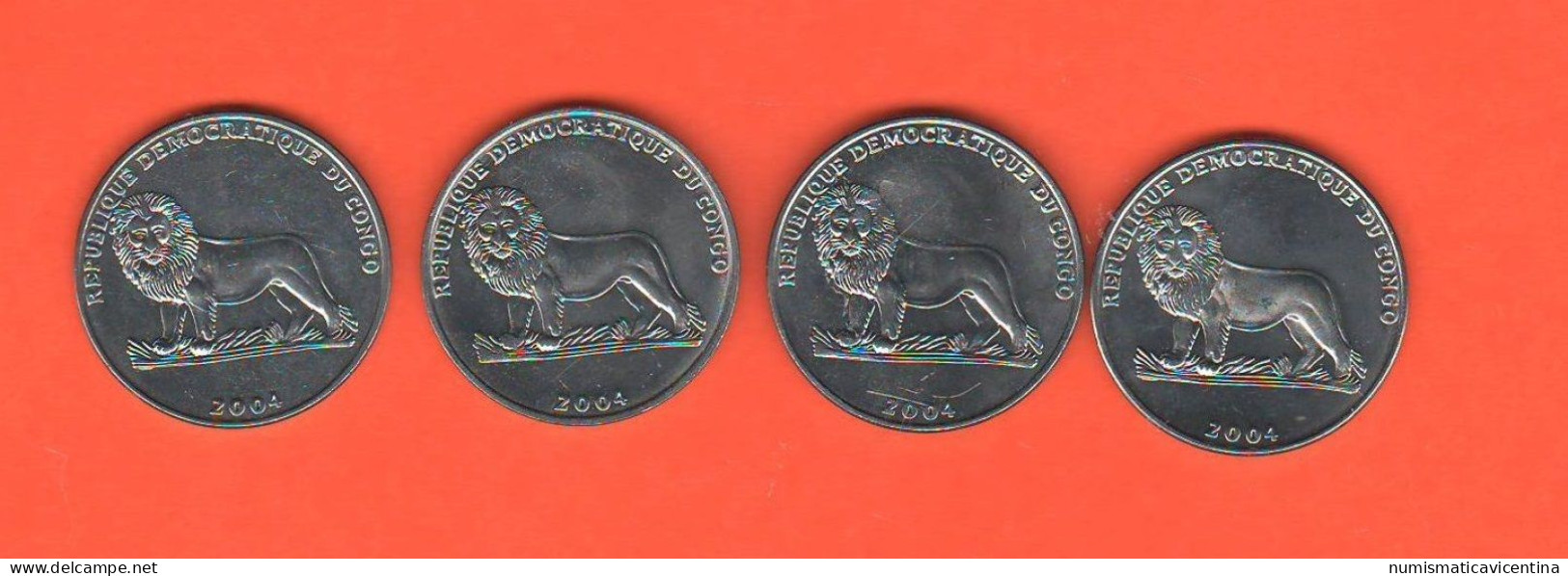 Congo 4 X 1 Franc 2004 Democratic République Démocratique Du Congo - Kongo (Dem. Republik 1998)