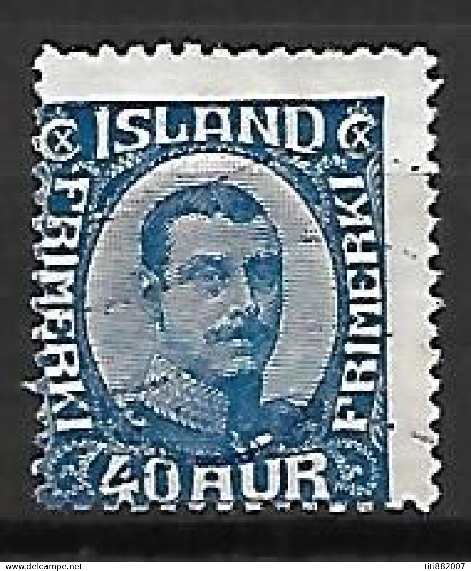 ISLANDE.   1922.     Y&T N° 109 Oblitéré.   Cote 14,00 Euros. - Usados