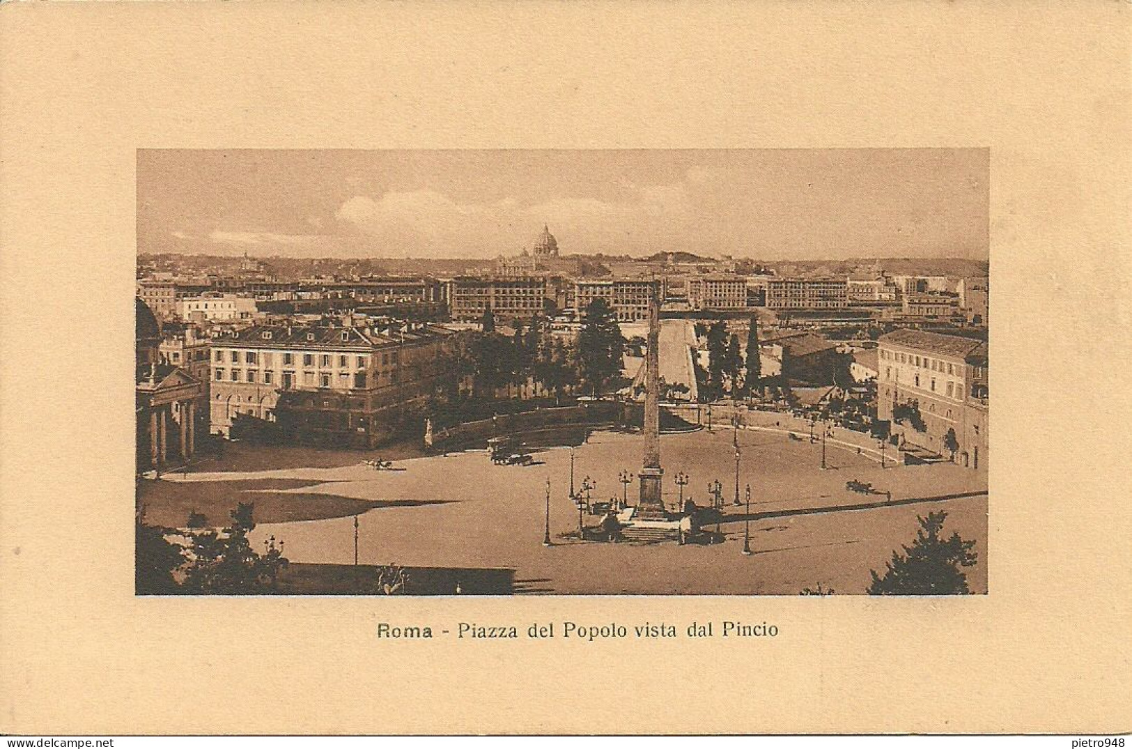 Roma (Lazio) Piazza Del Popolo Vista Dal Monte Pincio, View Of The People's Square From Pincio Mountain, Ed. Alterocca - Places & Squares