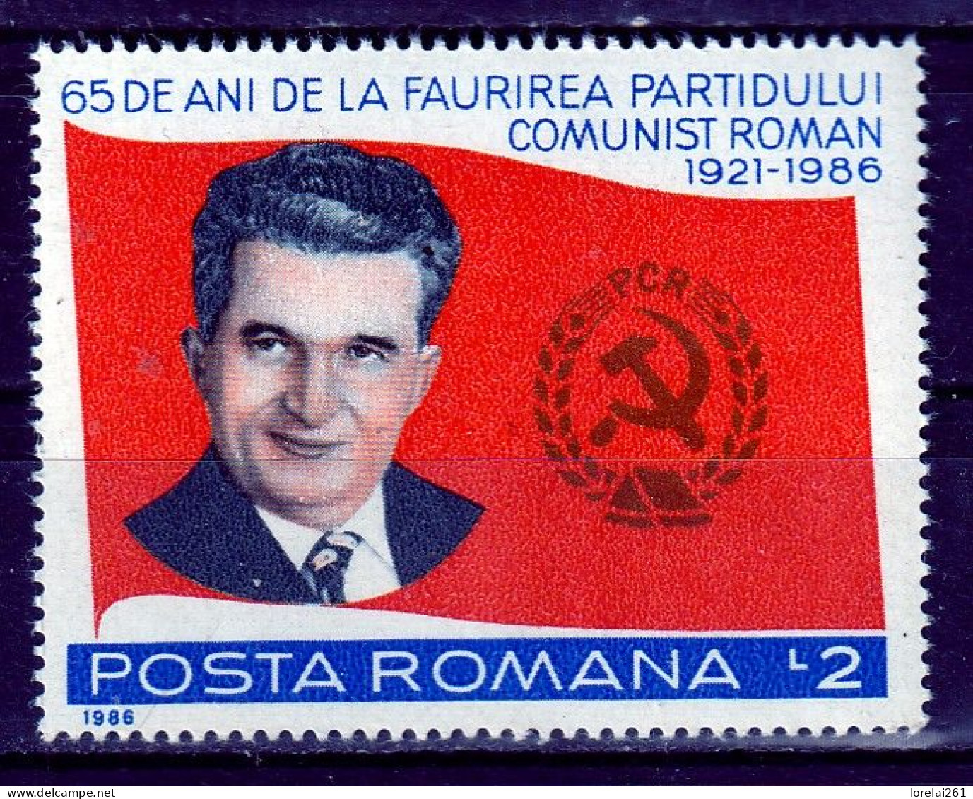 1986 - 65 Ans Du Parti Communiste / N. Ceausescu Mi No 4259 MNH - Ungebraucht