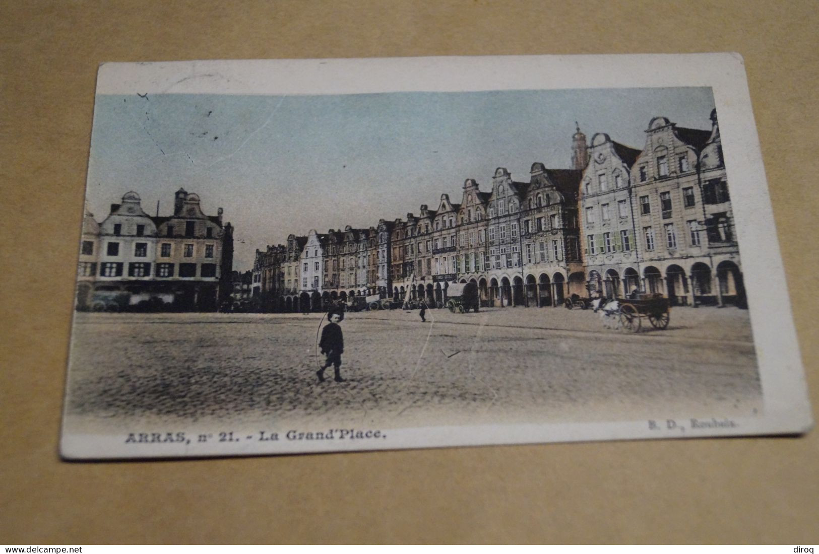 Belle Carte Ancienne,Arras ,N° 21 , La Grand'Place, RARE,colorisé,pour Collection - Andere & Zonder Classificatie