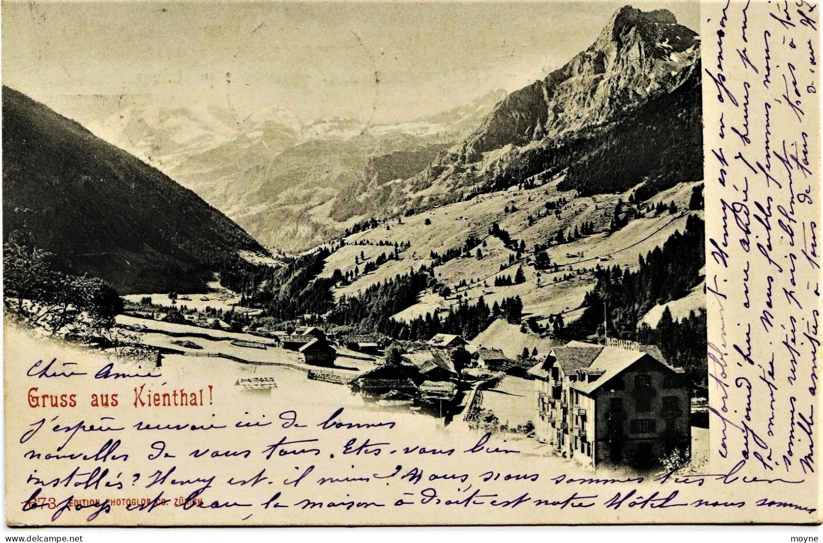 4041  -  Suisse - GRUSS  Aus KIENTHAL  - HOTEL  Et VILLAGE --- CIRCULEE En 1901 - Thal