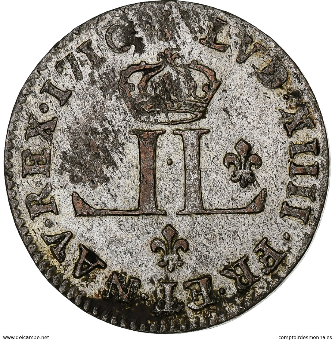 France, Louis XIV, XXX Deniers Aux 2 L Couronnés, 1710, Metz, Billon, TTB - 1643-1715 Lodewijk XIV De Zonnekoning