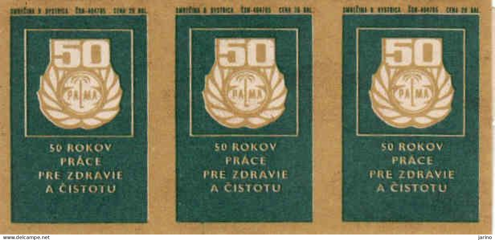 Slovakia - 3 Matchbox Labels - 50 Years Of The PALMA Fat Plant - Boites D'allumettes - Etiquettes