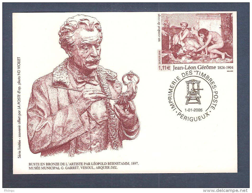 France, 3660, Entier Postal, Souvenir Philatélique, Périgueux, Un Combat De Coqs, Jean-Louis Gérôme - Official Stationery