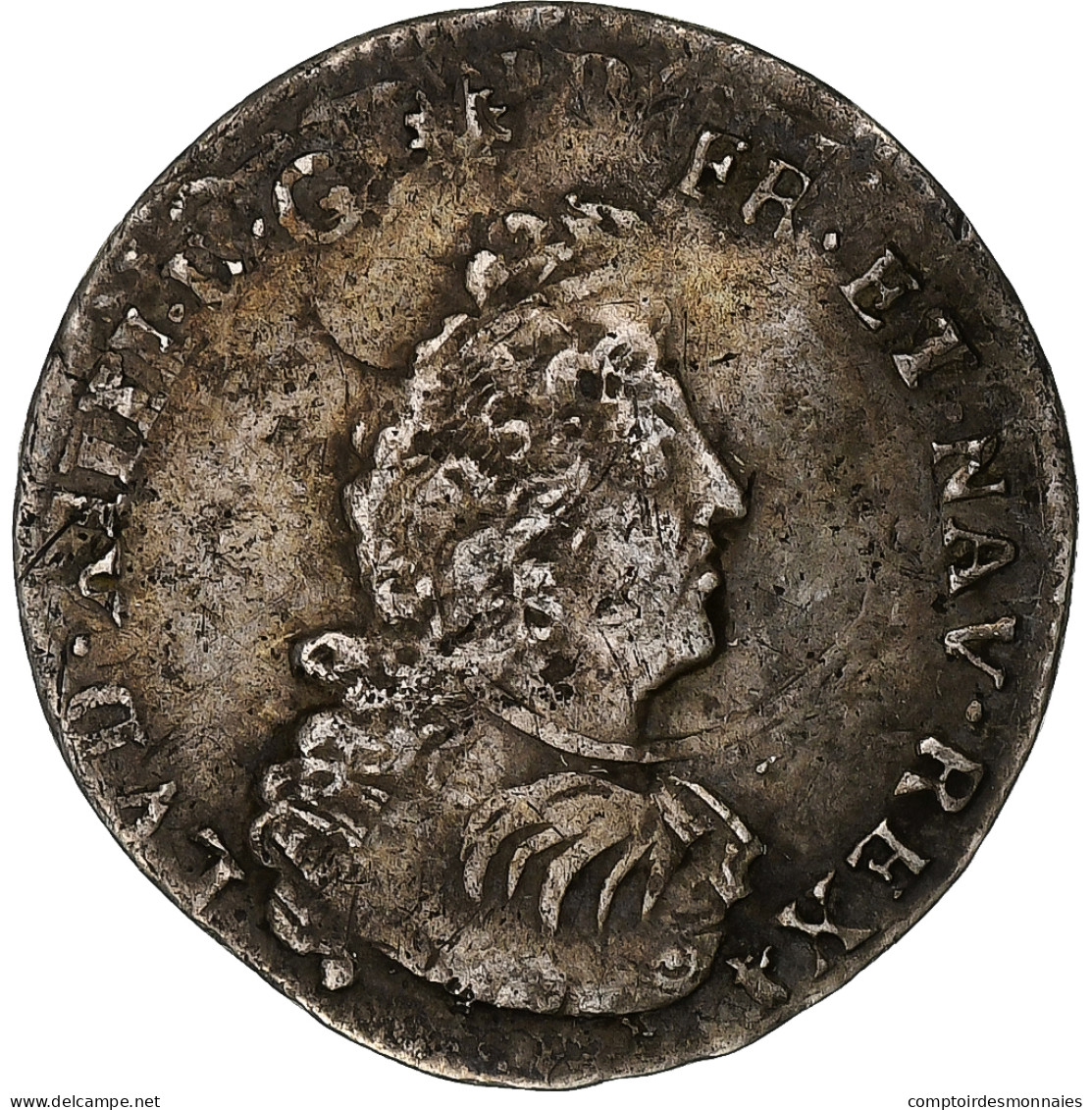 France, Louis XIV, 1/12 Ecu Aux Insignes, 1702, Lyon, Réformé, Argent, TTB - 1643-1715 Louis XIV Le Grand