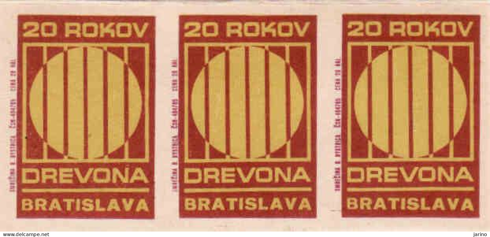 Slovakia - 3 Matchbox Labels - 20 Years Of DREVONA Bratislava - Boites D'allumettes - Etiquettes