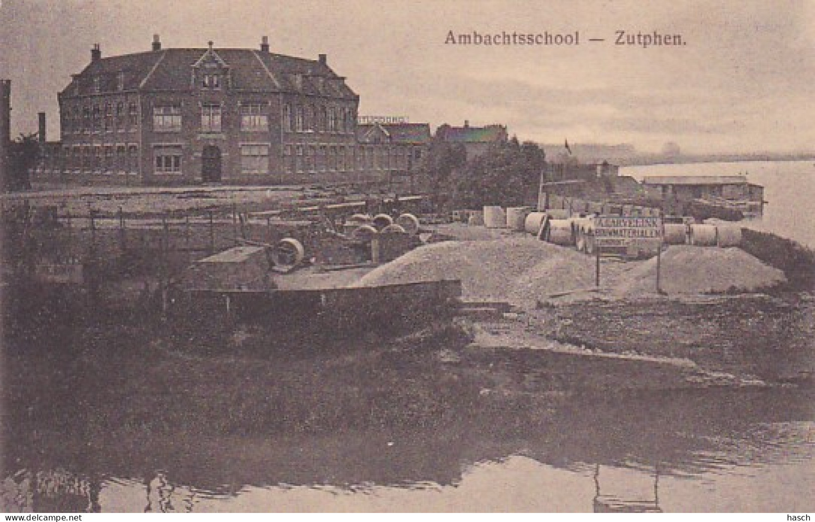 260436Zutphen, Ambachtsschool Met A. Garvelink Bouwmatrialen. - Zutphen