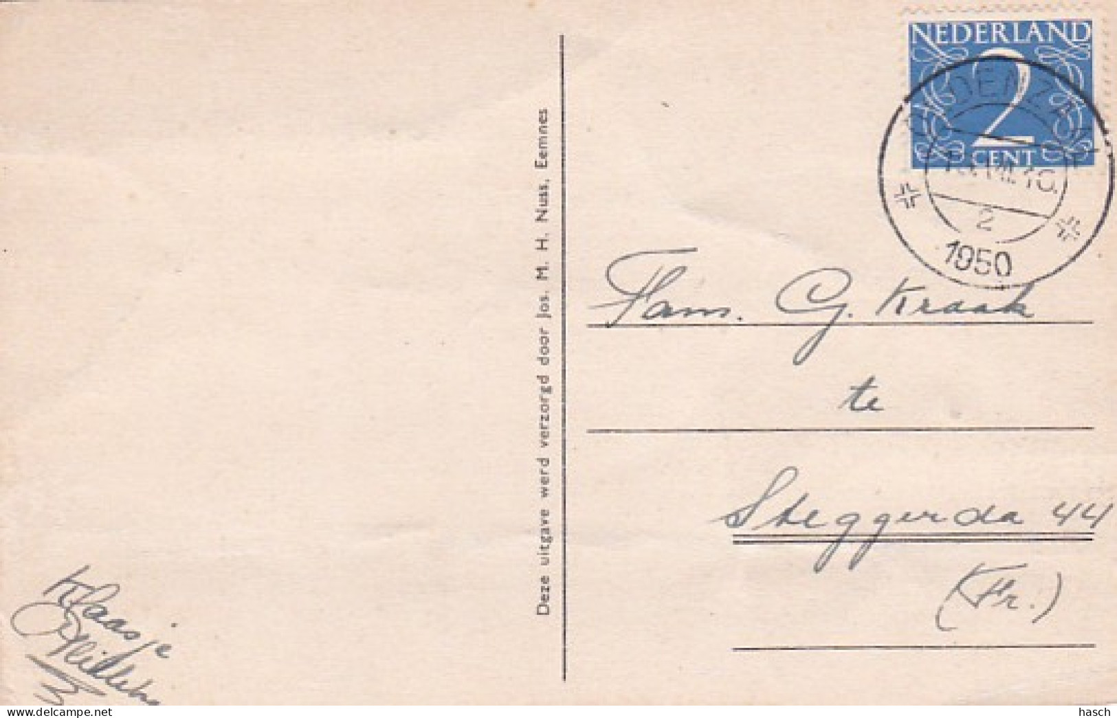 260437Enschede, Ned. Herv. Kerk Lasondersingel. (poststempel 1950)(lichte Vouwen Zie Achterkant) - Enschede