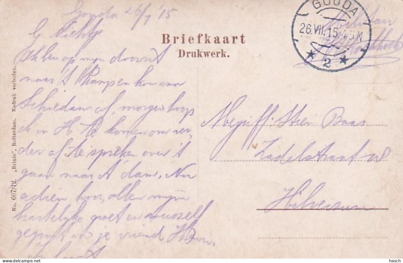 2604114Gouda, Kattensingel. (poststempel 1915) - Gouda