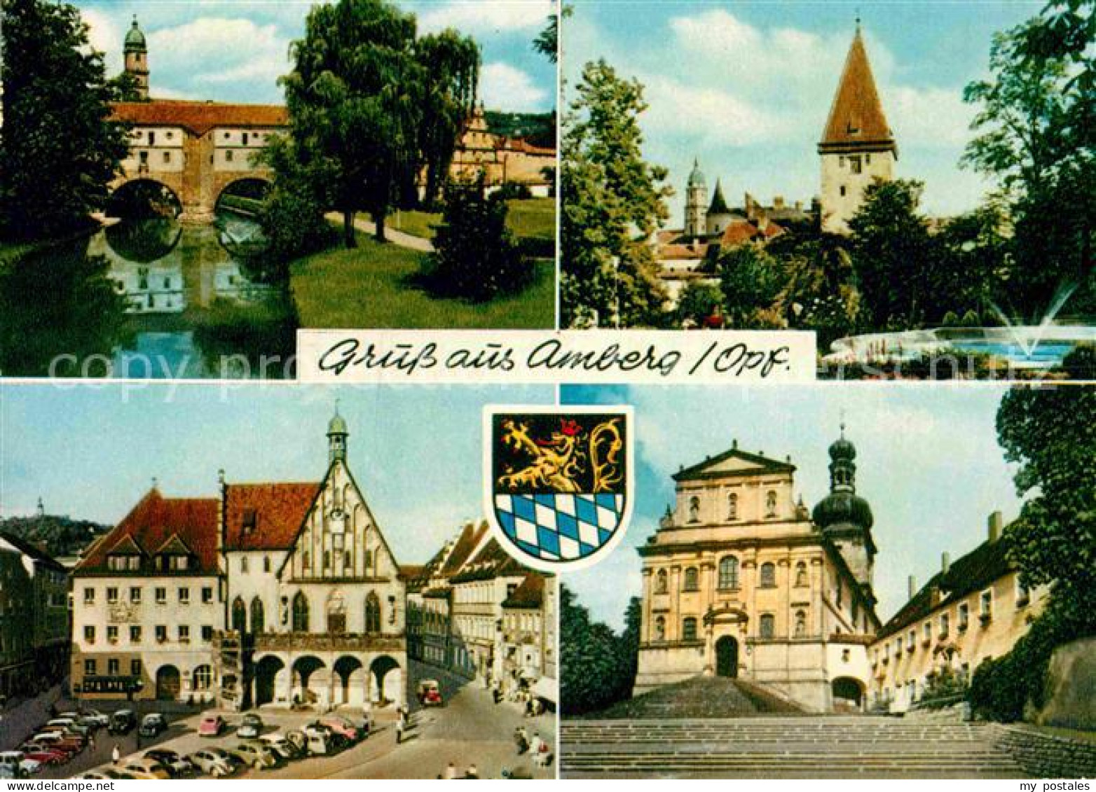 72849383 Amberg Oberpfalz Rathaus Kirche Bruecke Amberg - Amberg