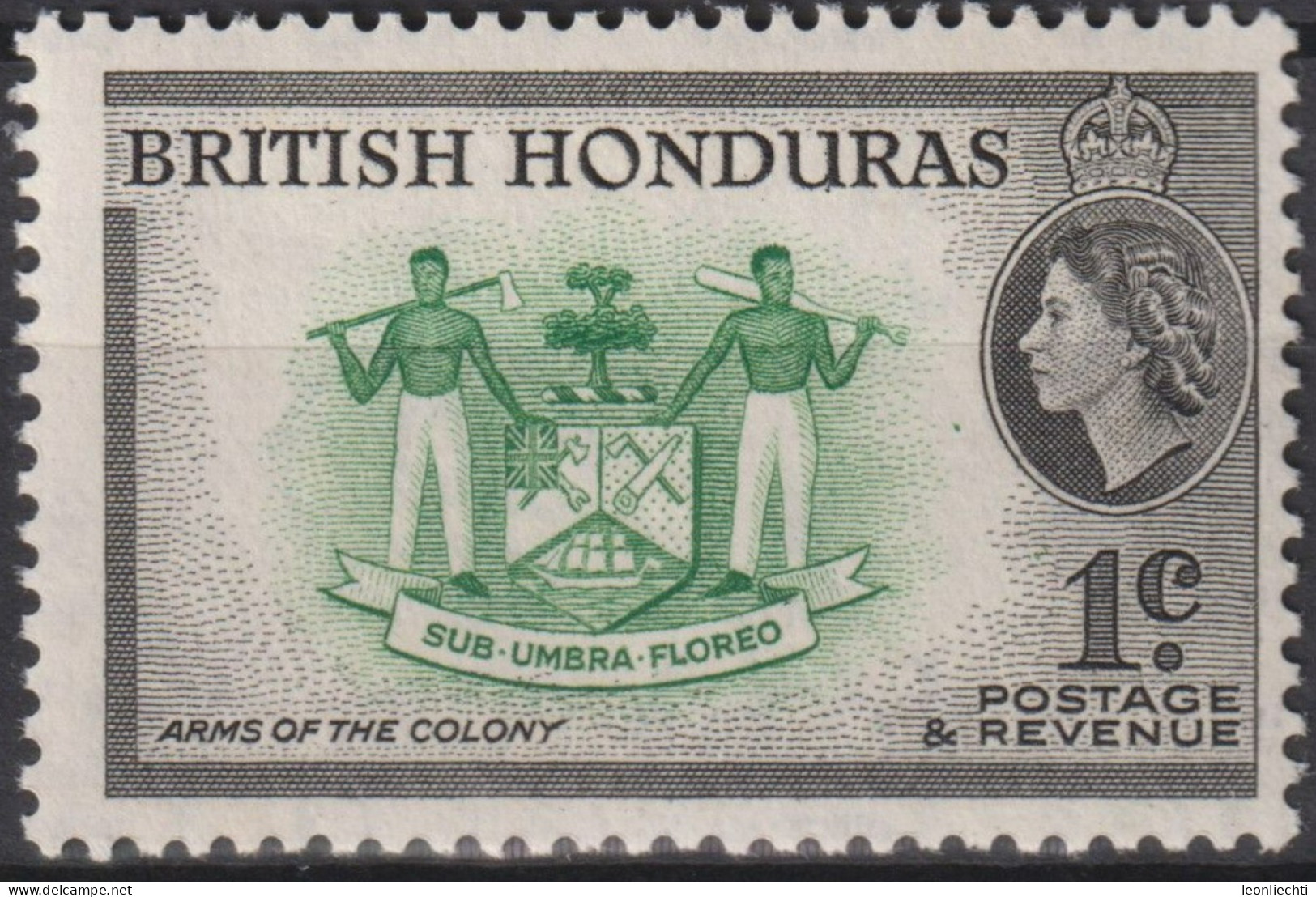 1953 Britisch-Honduras ** Mi:GB-BZ 141A, Sn:GB-BZ 144, Yt:GB-BZ 147, Coat Of Arms Of The Colony - Honduras Britannico (...-1970)