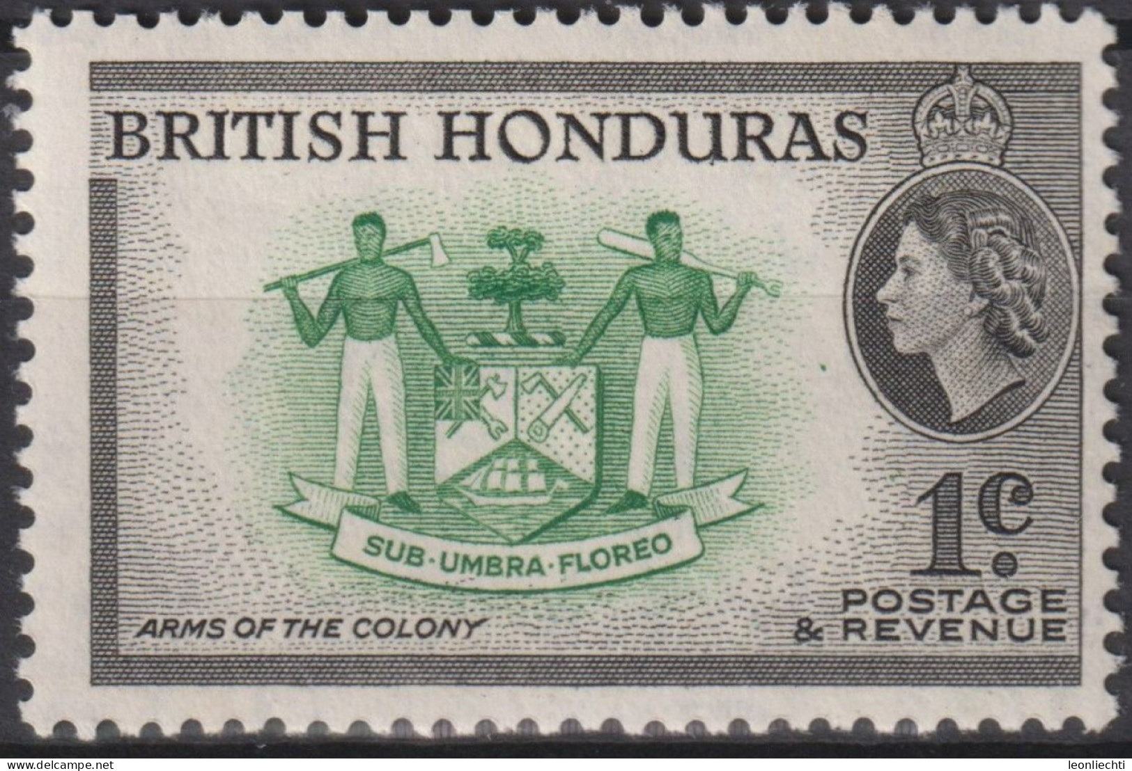 1953 Britisch-Honduras ** Mi:GB-BZ 141A, Sn:GB-BZ 144, Yt:GB-BZ 147, Coat Of Arms Of The Colony - British Honduras (...-1970)