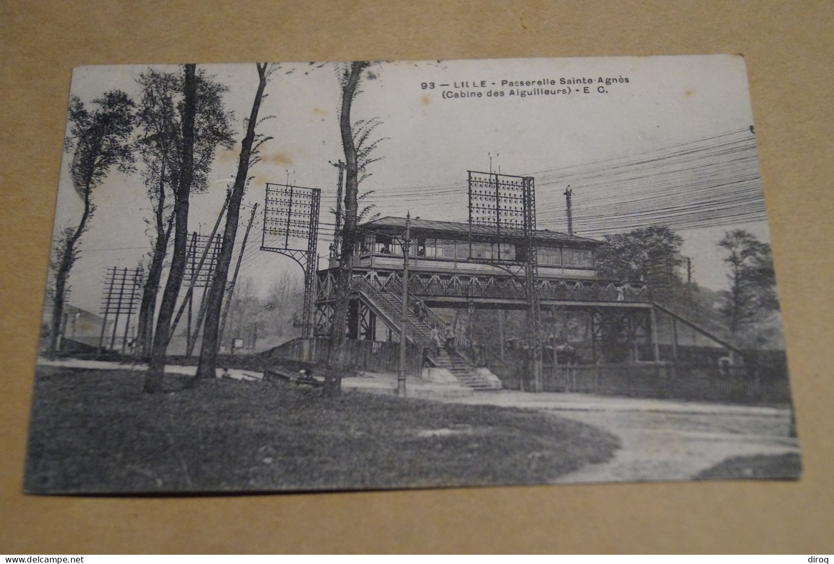 Belle Carte Ancienne, Lille , RARE, Passerelle Saint-Agnès 1908,cabine Des Aiguilleurs,chemin De Fer - Lille