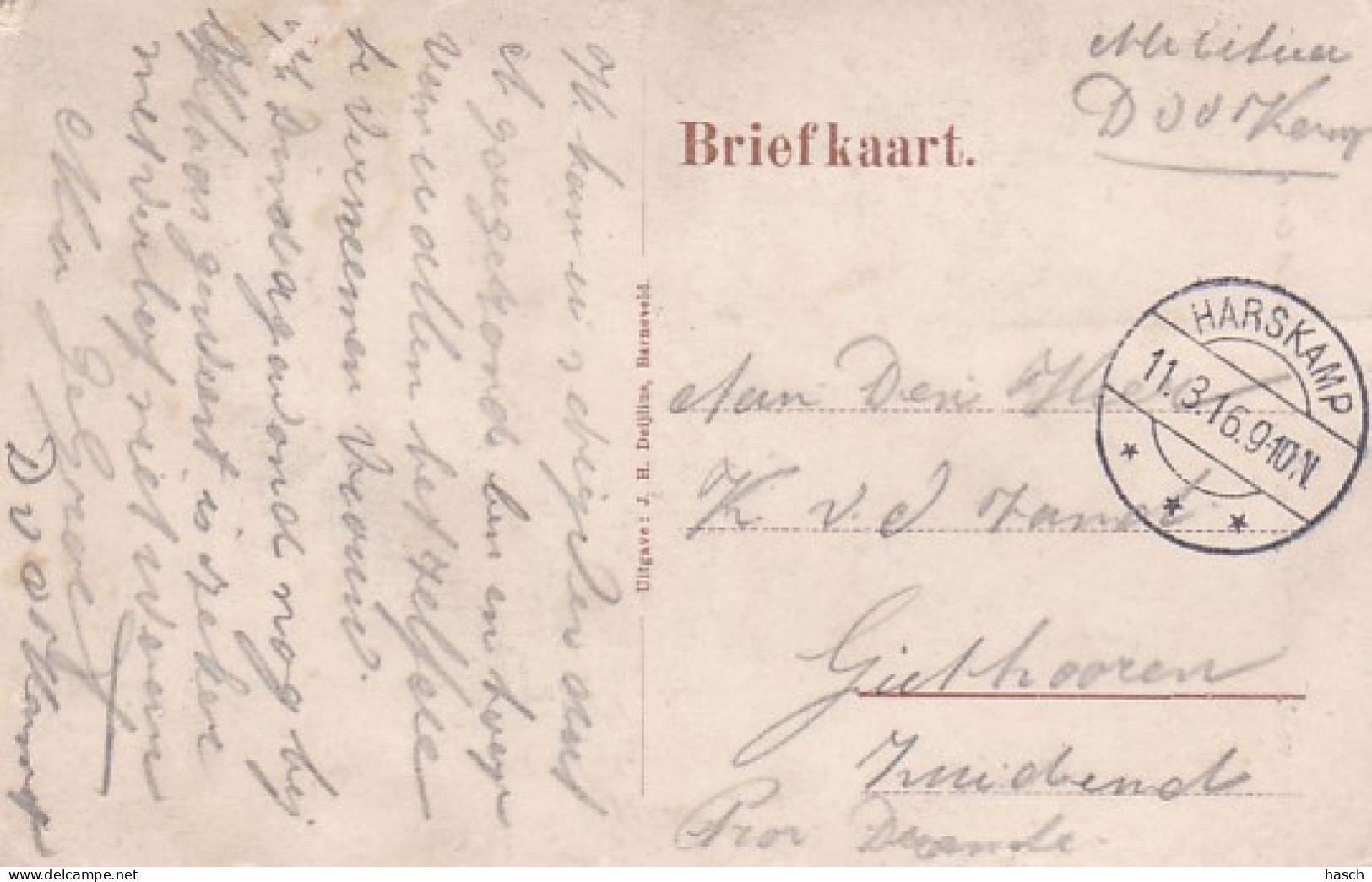 2604225Barneveld, Jan V. Schaffelaartoren Met Eierhal. (poststempel 1916)(zie Hoeken, Randen En De Rechtsboven) - Barneveld