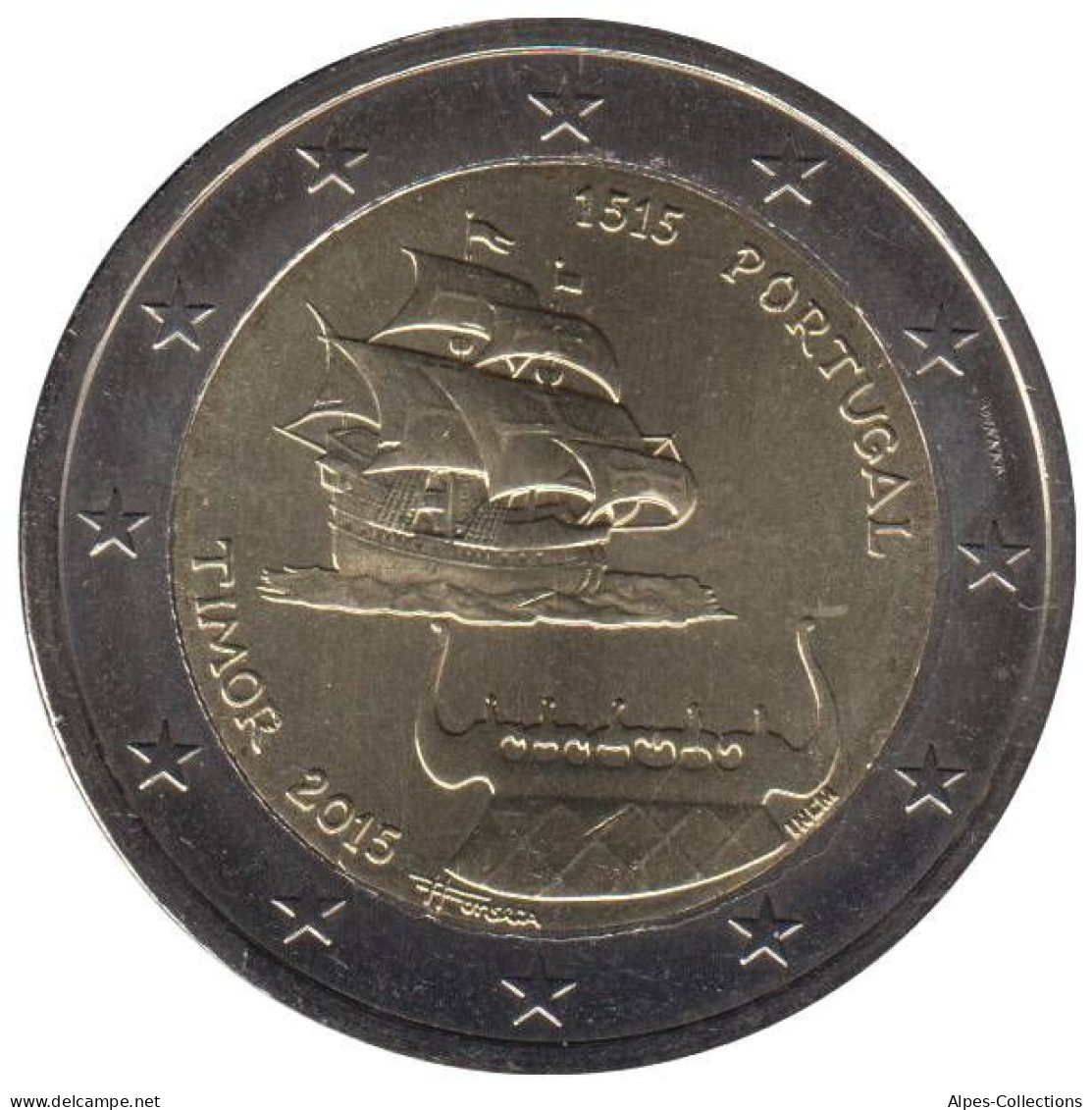 PO20015.3 - PORTUGAL - 2 Euros Commémo. 500ans 1er Contacts Avec Le Timor - 2015 - Portugal