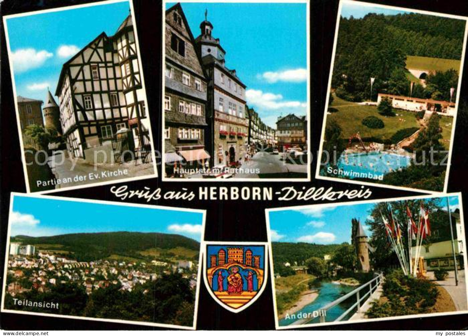 72849212 Herborn Hessen Schwimmbad Rathaus Kirche Fachwerk Herborn - Herborn