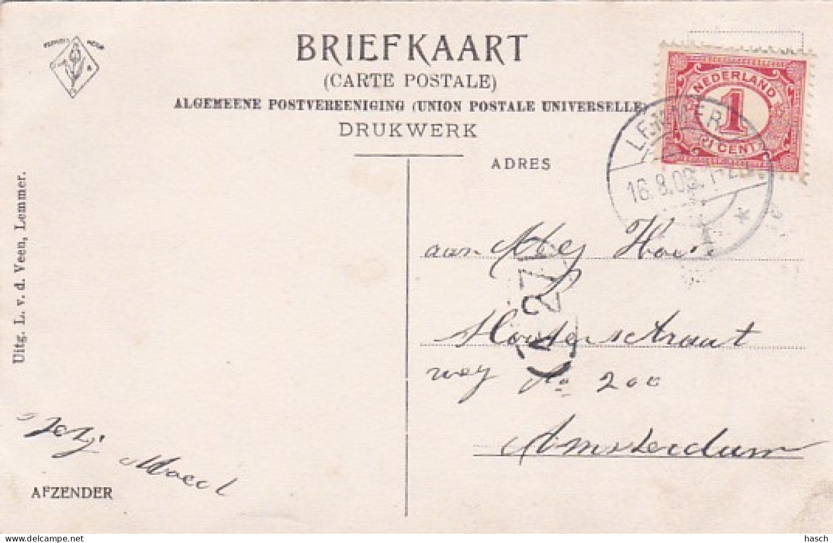 2604277Lemmer, Nieuweburen (poststempel 1909) - Lemmer