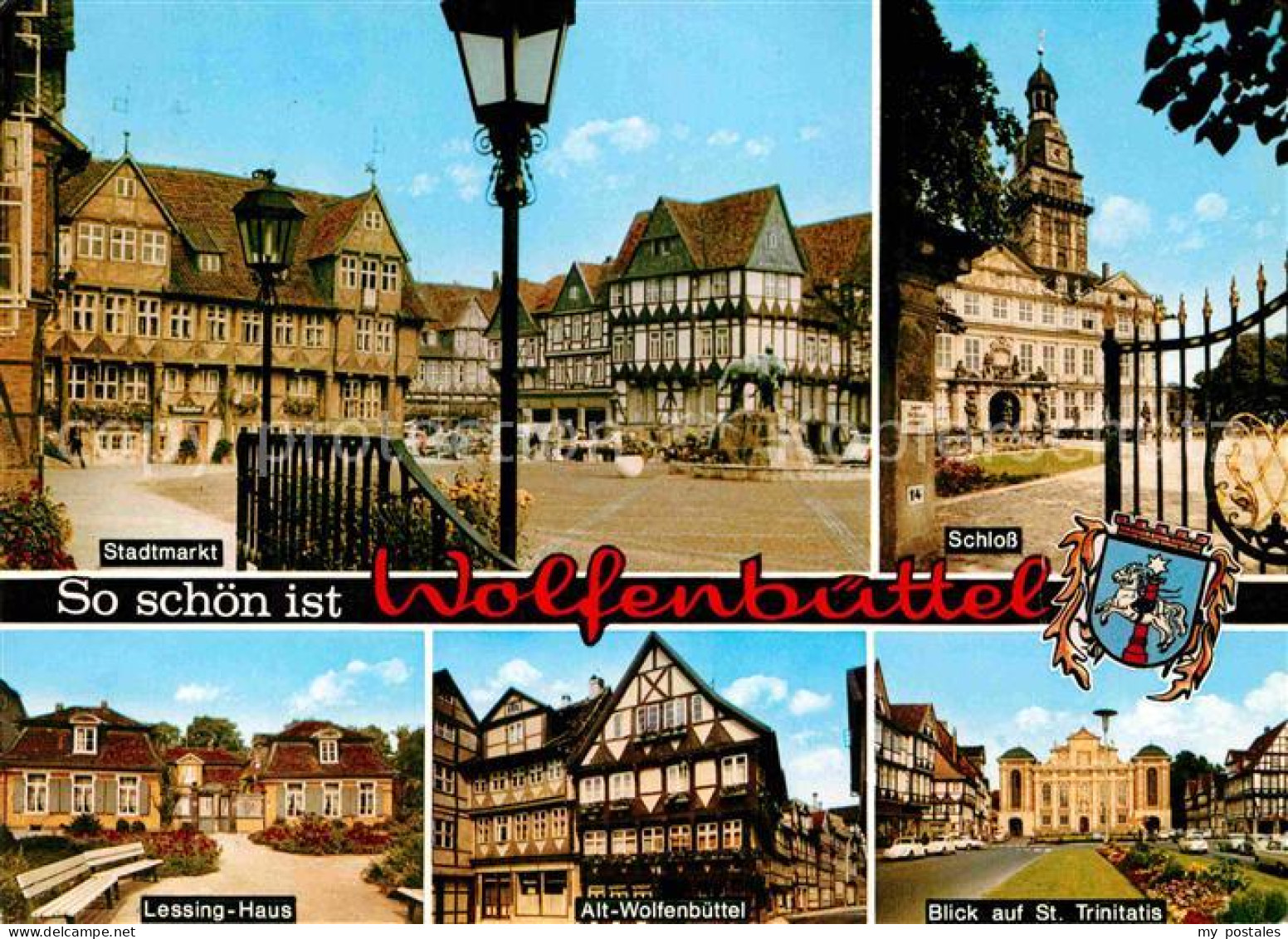 72849041 Wolfenbuettel Stadtmarkt Fachwerkhaeuser Schloss Lessinghaus Altstadt S - Wolfenbuettel