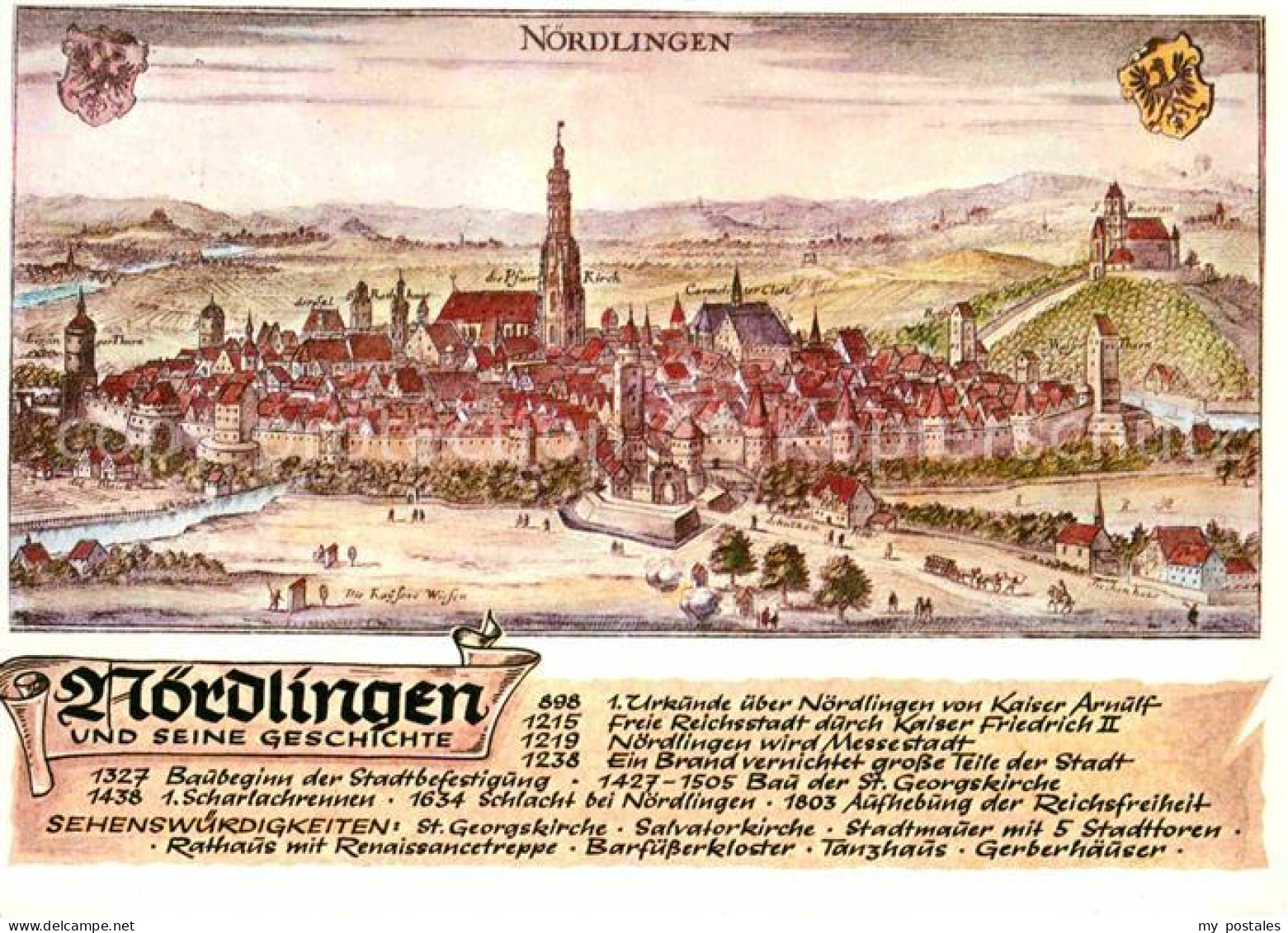 72849026 Noerdlingen Und Seine Geschichte Stich Von Matthaeus Merian Um 1650 Noe - Noerdlingen