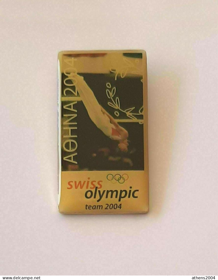 Athens 2004 Olympic Games - Switzerland Dated NOC Pin, Gymnastics Version #2 - Jeux Olympiques