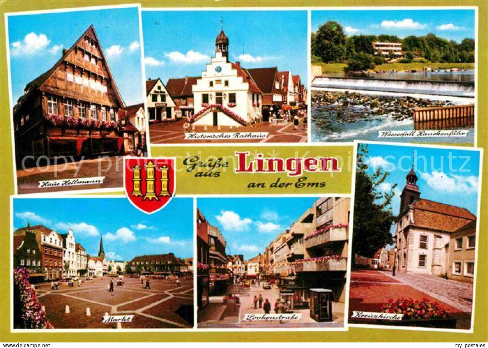 72848941 Lingen Ems Haus Hellmann Historisches Rathaus Wasserfall Kreuzkirche Lo - Lingen
