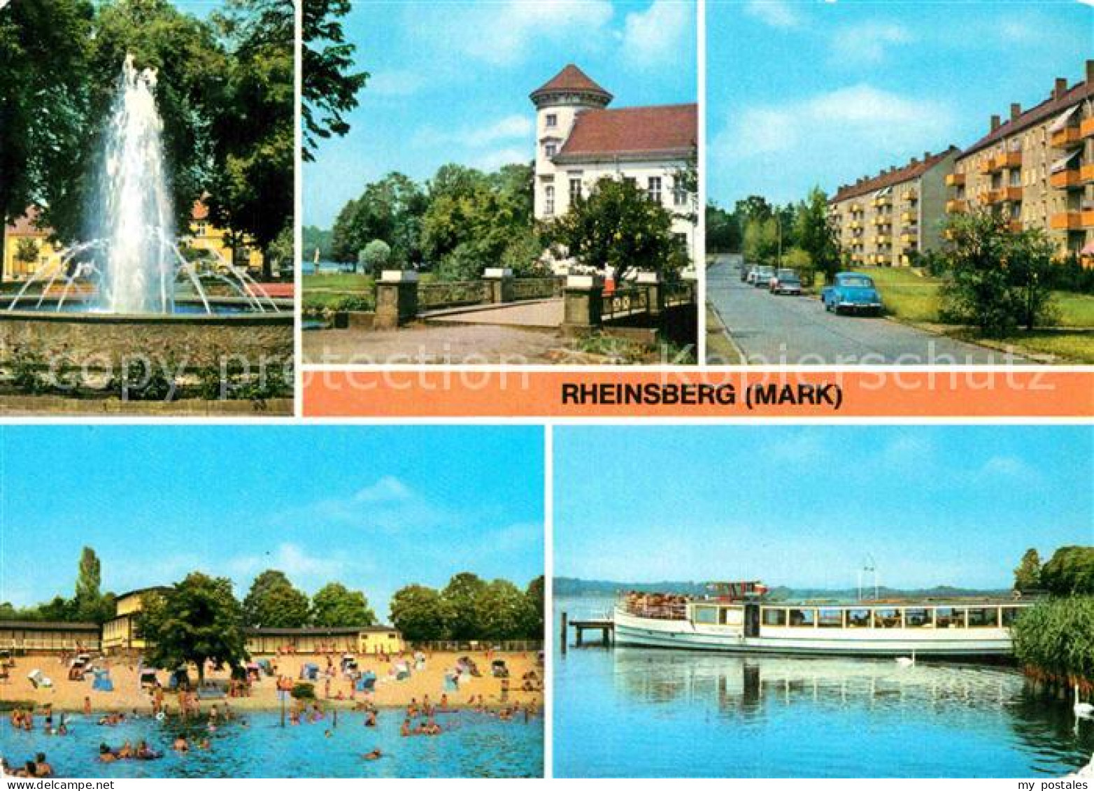72848906 Rheinsberg Springbrunnen Platz Der Befreiung Schloss Jetzt Sanatorium J - Zechlinerhütte