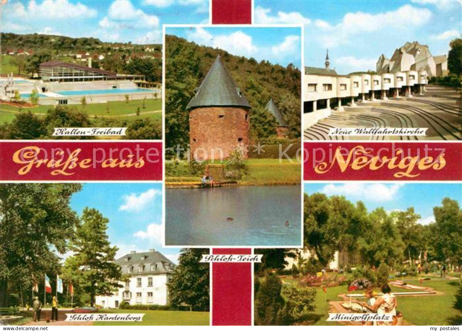 72848850 Neviges Velbert Hallenbad Freibad Turm Schlossteich Wallfahrtskirche Mi - Velbert