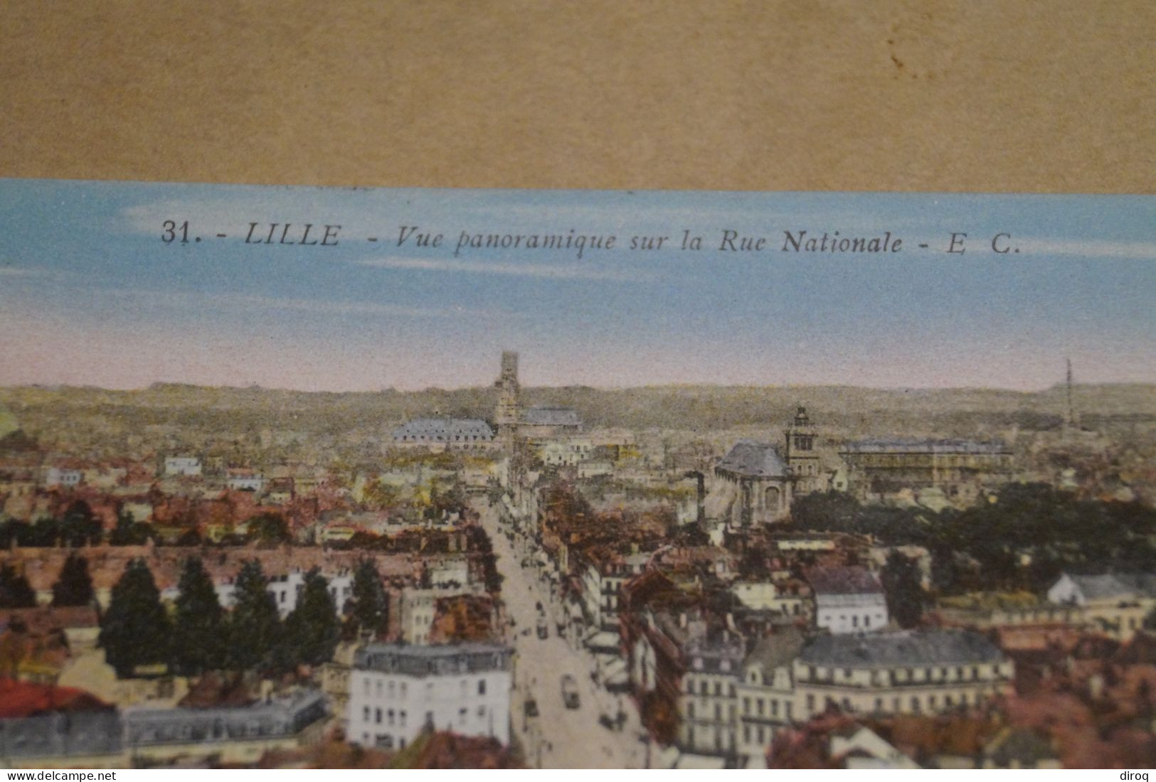 Belle Carte Ancienne, Lille , RARE Colorisé,vue Panoramique, 1920 ,pour Collection - Lille