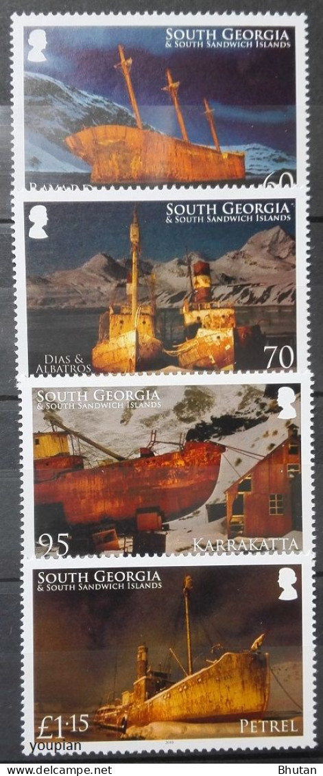 South Georgia And The South Sandwich Islands 2010, Shipswrecks, MNH Stamps Set - Géorgie Du Sud