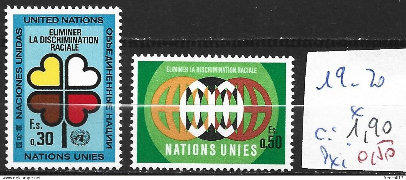 NATIONS UNIES OFFICE DE GENEVE 19-20 * Côte 1.90 € - Ongebruikt