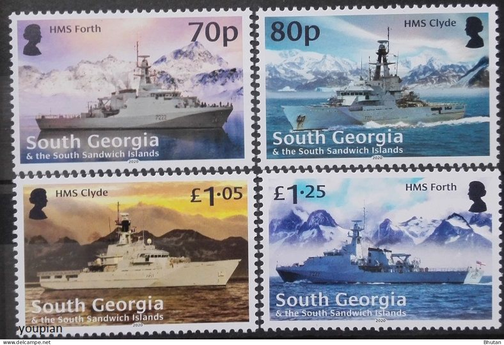 South Georgia And The South Sandwich Islands 2020, Royal Navy Ship, MNH Stamps Set - South Georgia