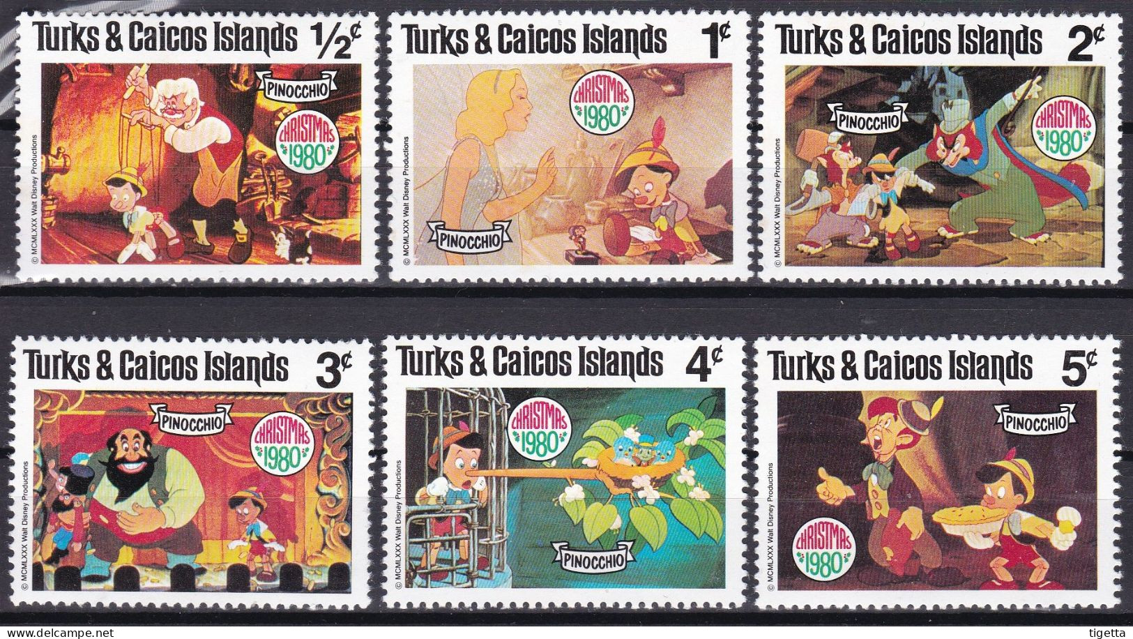 TURKS E CAICOS WALT DISNEY ANNO 1980 NUOVI COME DA FOTO - Turks & Caicos (I. Turques Et Caïques)