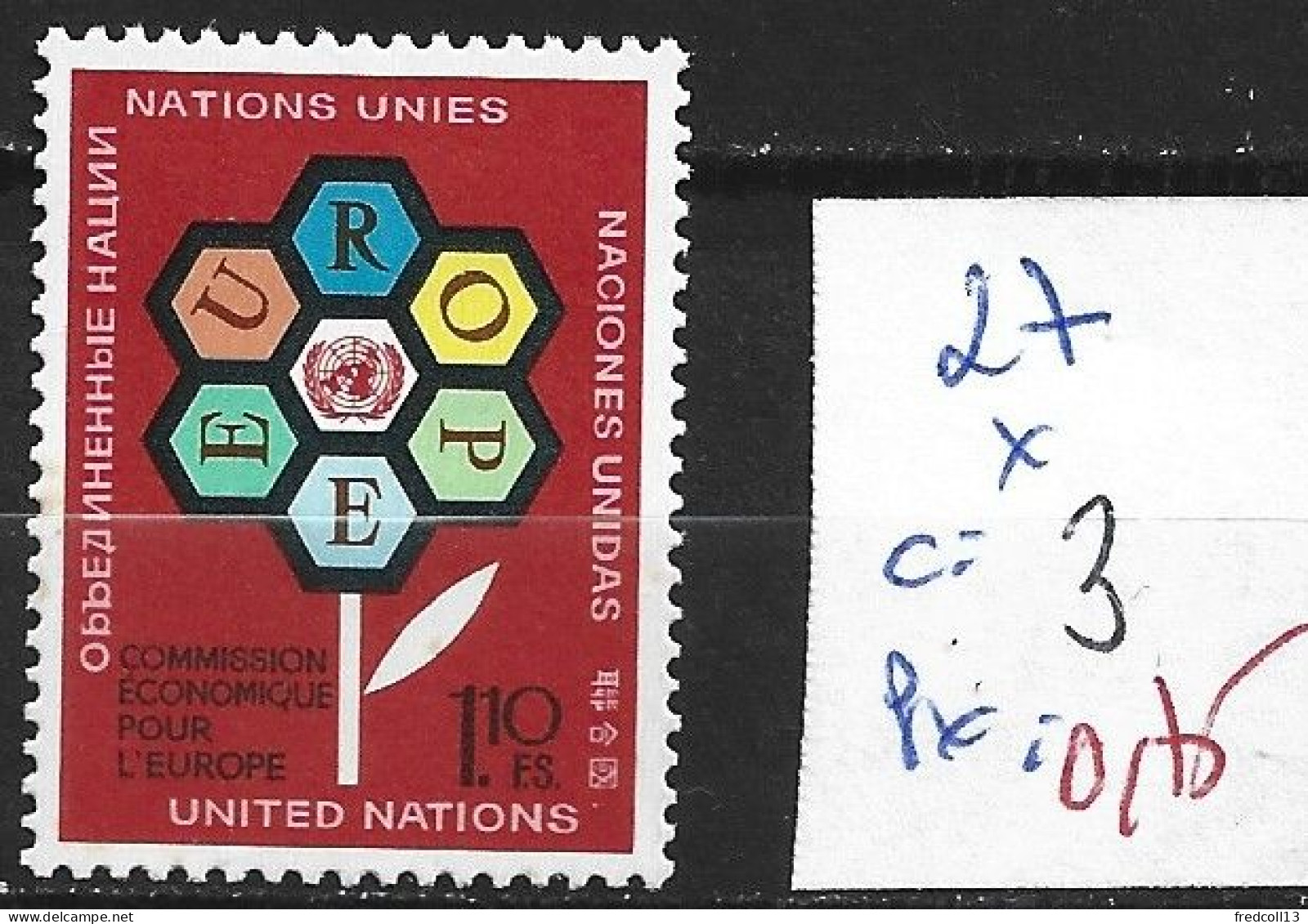 NATIONS UNIES OFFICE DE GENEVE 27 * Côte 3 € - Unused Stamps