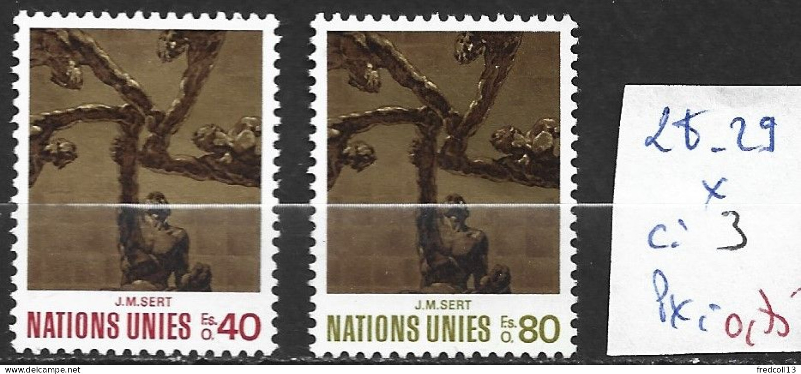 NATIONS UNIES OFFICE DE GENEVE 28-29 * Côte 3 € - Unused Stamps