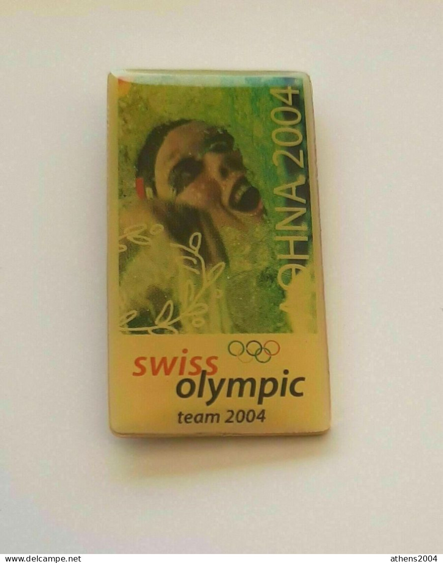 Athens 2004 Olympic Games - Switzerland Dated NOC Pin, Swimming - Jeux Olympiques