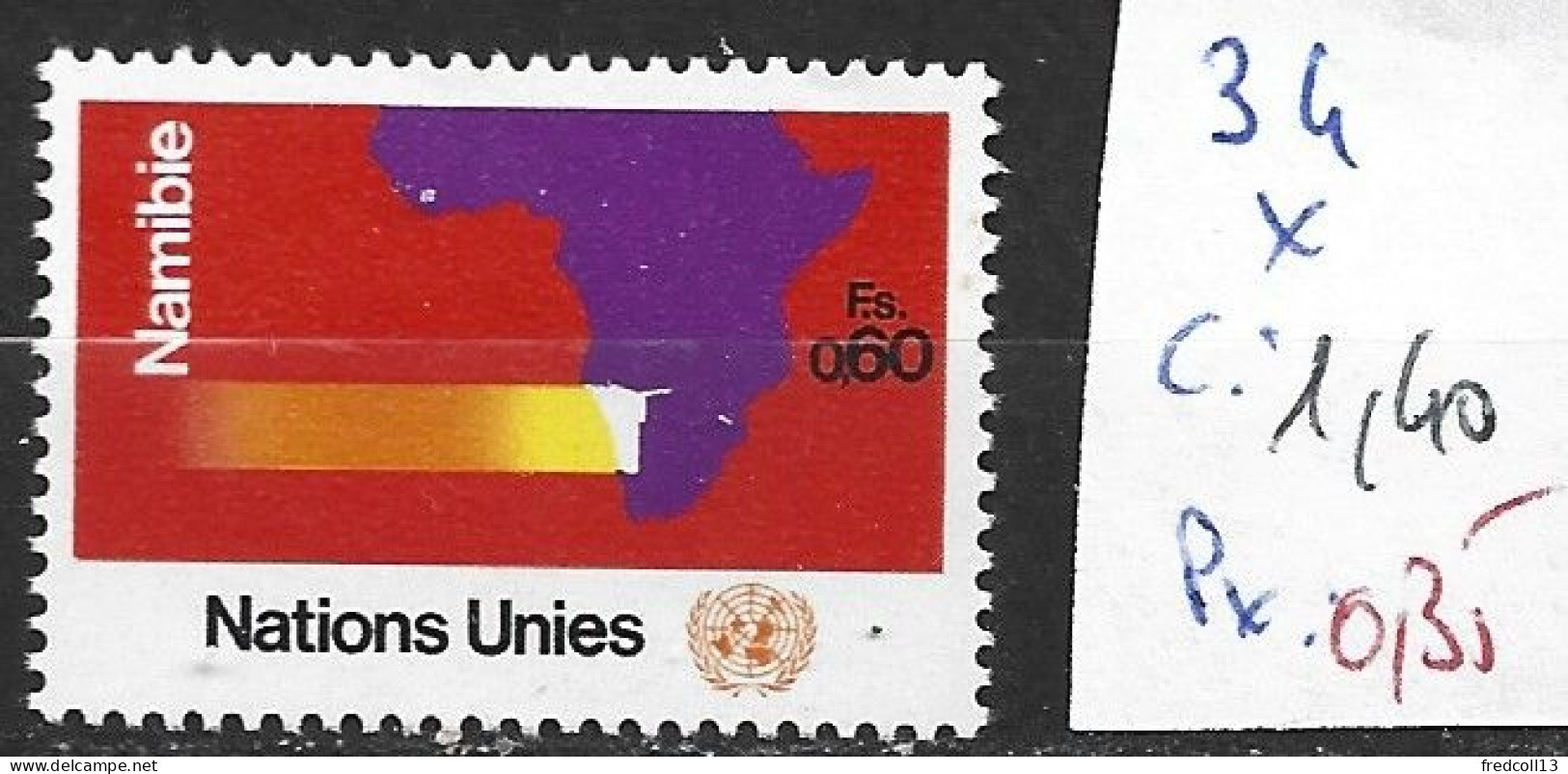 NATIONS UNIES OFFICE DE GENEVE 34 * Côte 1.40 € - Nuevos