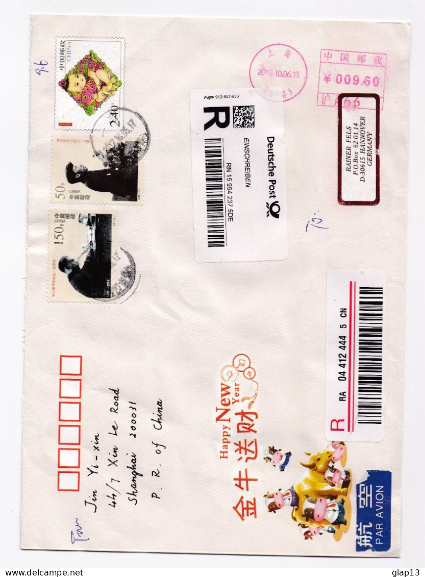 ENVELOPPE DE SHANGHAI POUR HANOVRE DU 06/10/2013 - Storia Postale