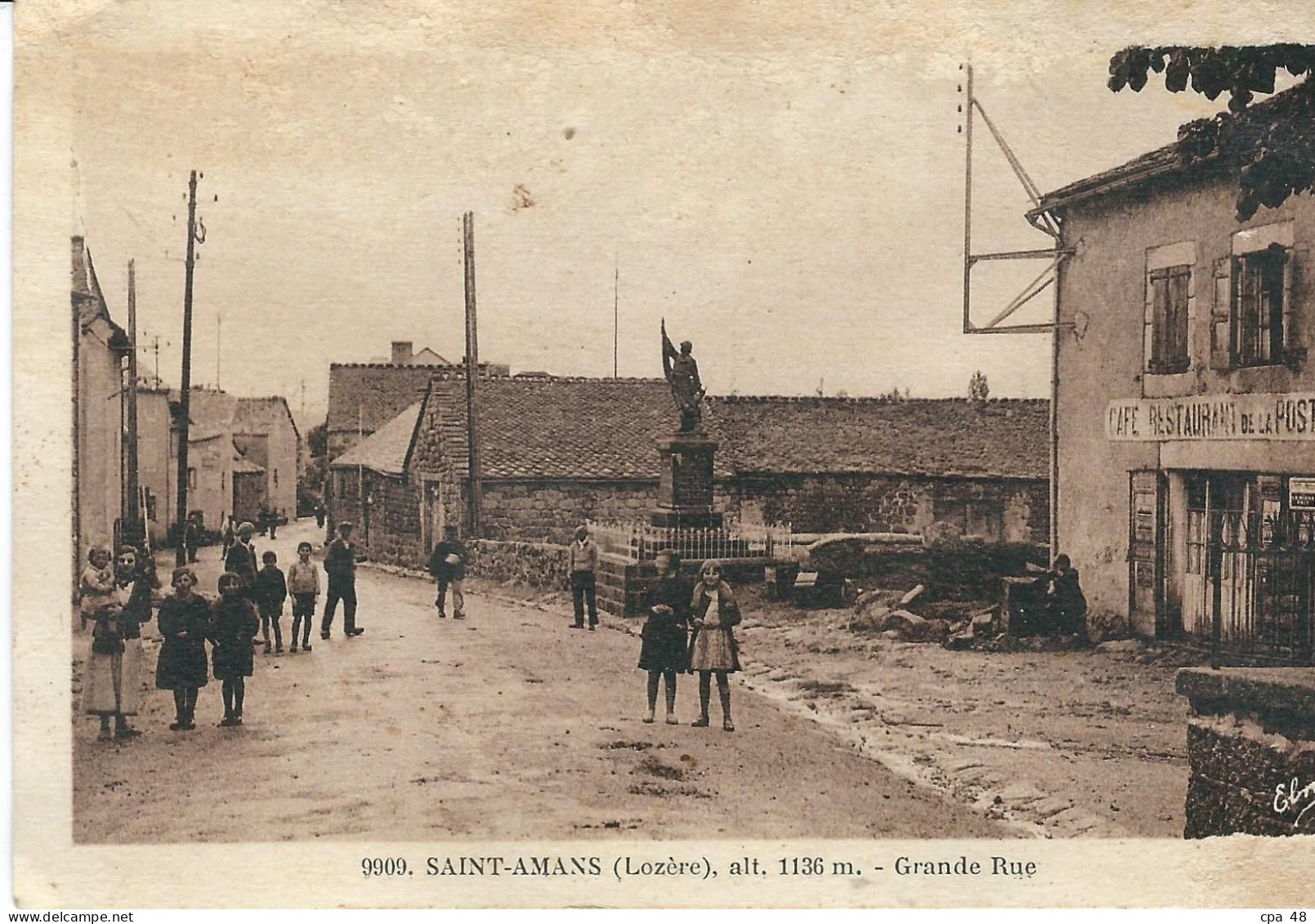 LOZERE : St Amans, Grande Rue, Animée - Gandrieux Saint Amans