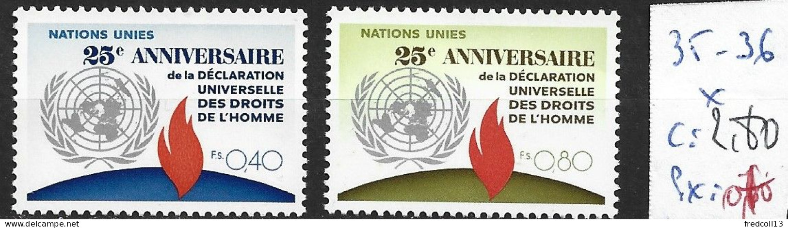 NATIONS UNIES OFFICE DE GENEVE 35-36 * Côte 2.80 € - Neufs