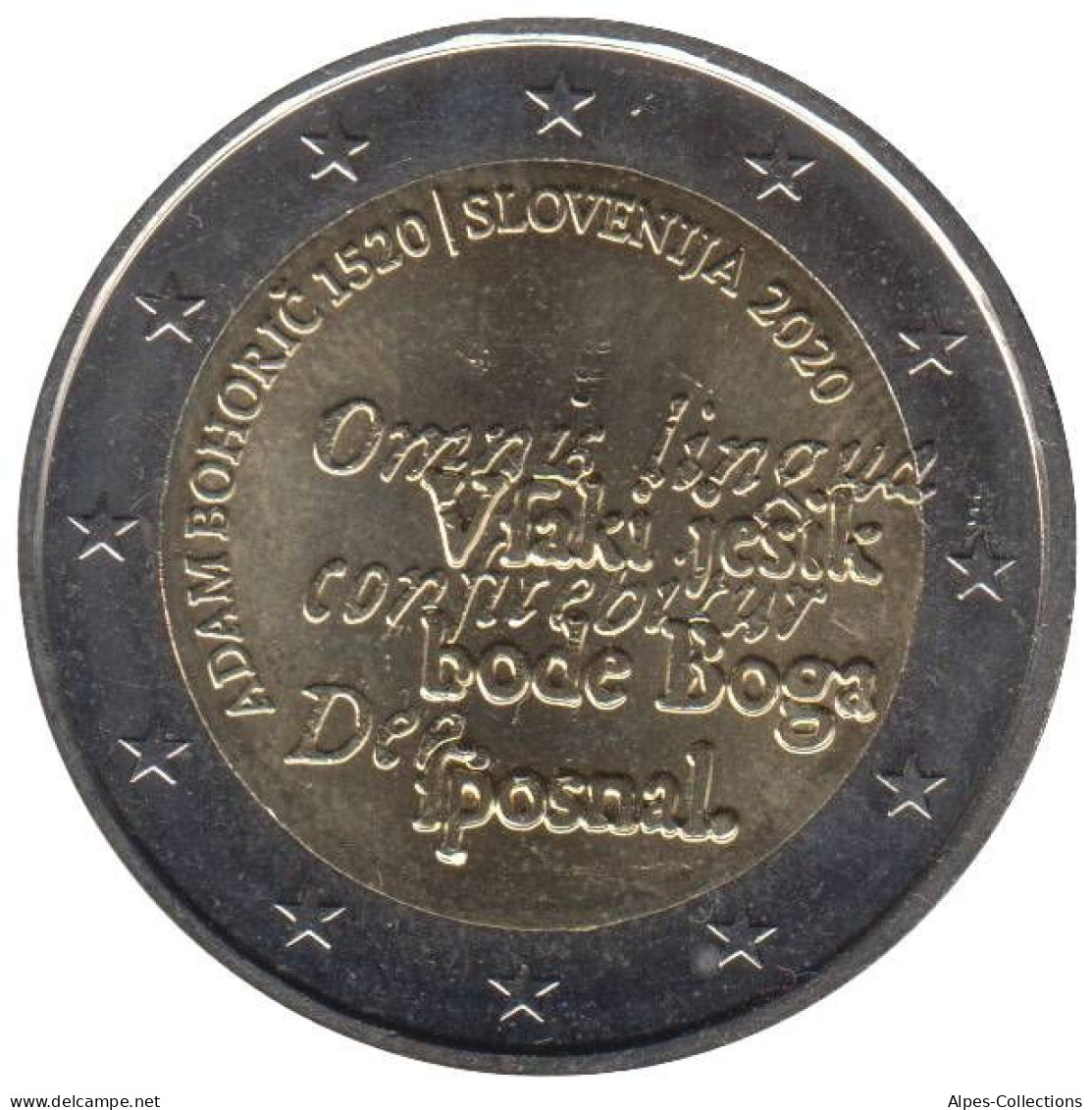 SV20020.1 - SLOVENIE - 2 Euros Commémo. 500e Anniv Naissance Adam Bohorič - 2020 - Slovénie