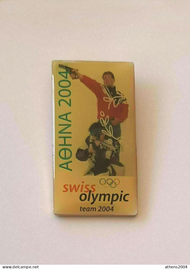 Athens 2004 Olympic Games - Switzerland Dated NOC Pin, Shooting - Jeux Olympiques