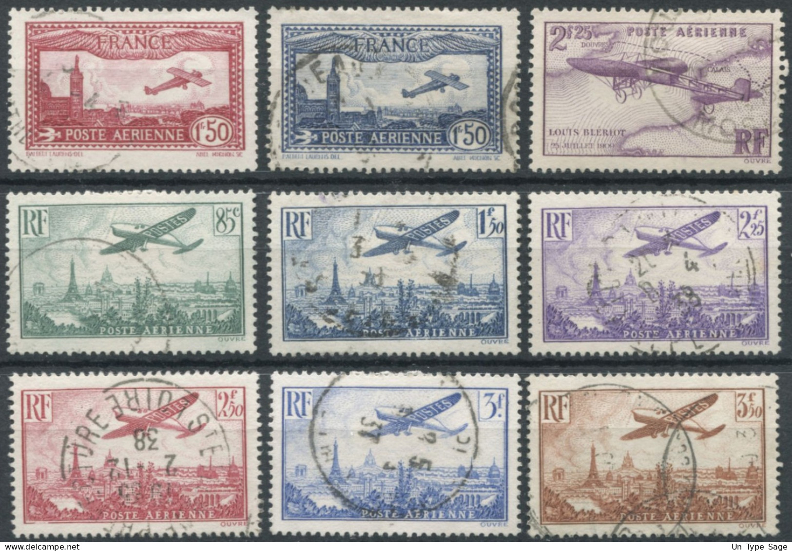 France, PA N°5 à 13 - Oblitérés - (F1531) - 1927-1959 Oblitérés